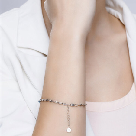 Браслет из серебра с топазами и фианитами