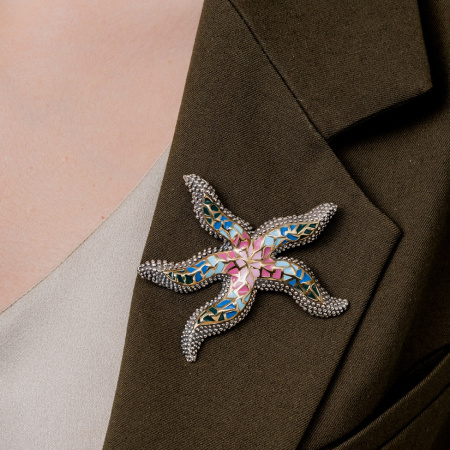 Серебряная брошь «Морская Звезда»