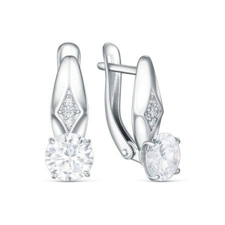 Серьги из серебра с фианитами