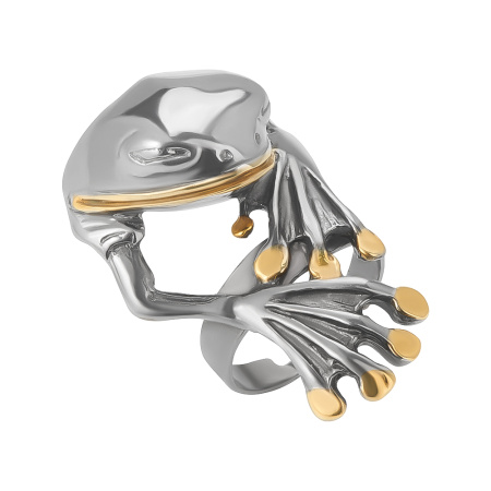 Серебряное кольцо «Лягушка»