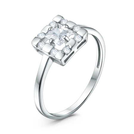 Кольцо из серебра с фианитами