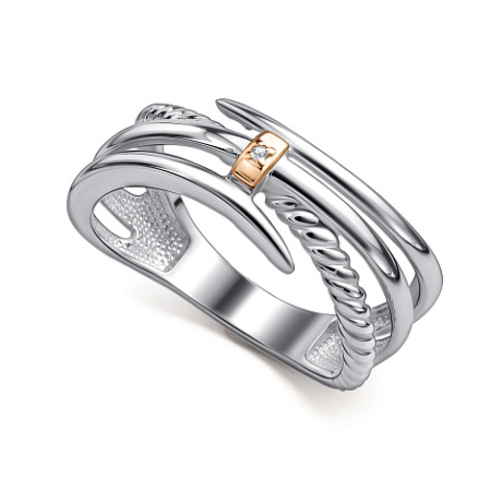 Кольцо из серебра с бриллиантом