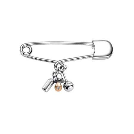 Брошь-булавка из серебра с бриллиантом