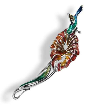 Брошь из серебра «Колибри»