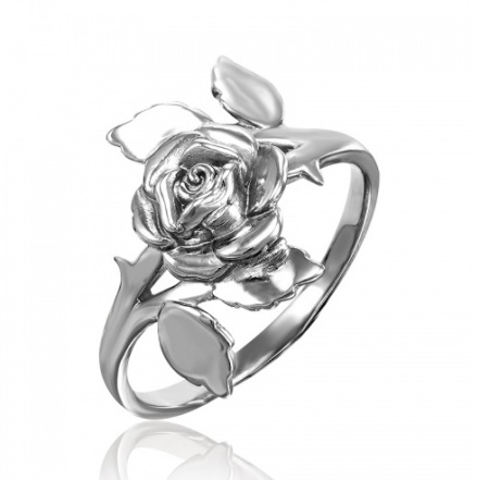 Кольцо из серебра «Роза»