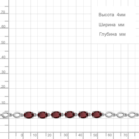 Браслет из серебра с гранатами