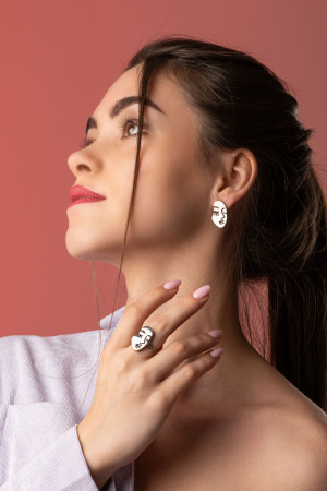 Серебряные серьги «Лица Пикассо»