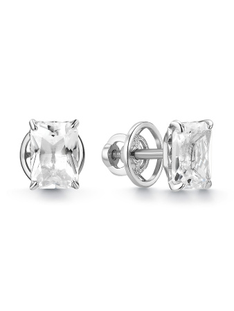 Серьги из серебра с горным хрусталем