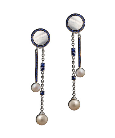 Серебряные серьги с перламутром