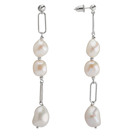 Серьги из серебра с жемчугом