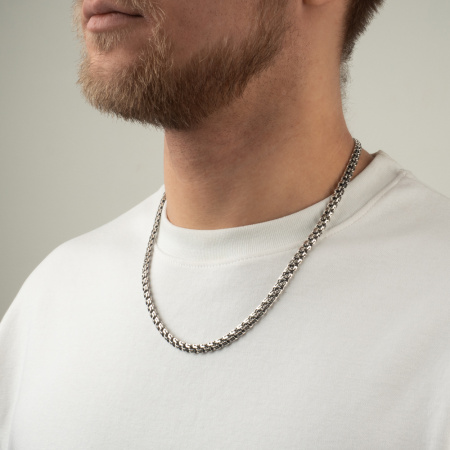 Цепь серебряная «Бисмарк» шириной 6 мм