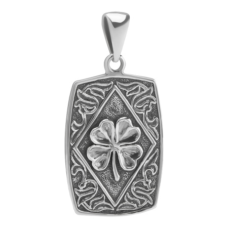 Подвеска из серебра «Клевер на удачу»