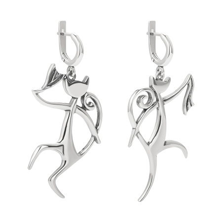 Серебряные серьги «Танец»