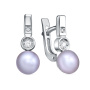 Серебряные серьги с жемчугом и фианитами
