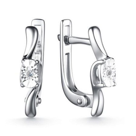 Серьги из серебра с бриллиантом