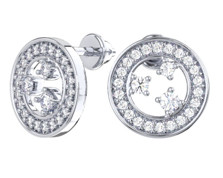 Серебряные серьги-пусеты с фианитами