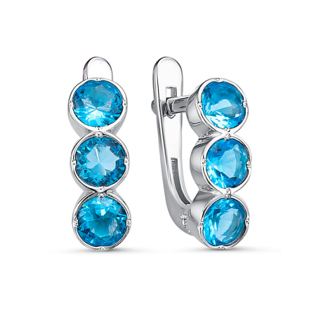 Серьги из серебра с фианитами