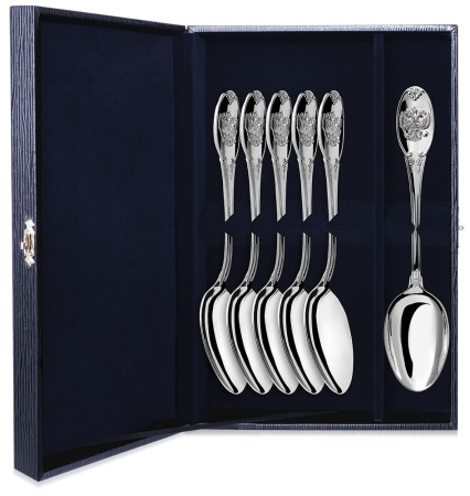 Серебряный набор «Единство» 6 чайных ложек