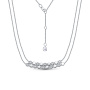 Серебряное колье с фианитами «Соты»