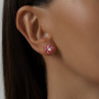 Серьги из серебра с эмалью и фианитами