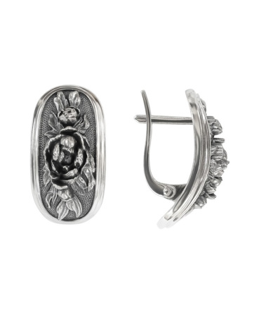 Серьги из серебра «Пионы»