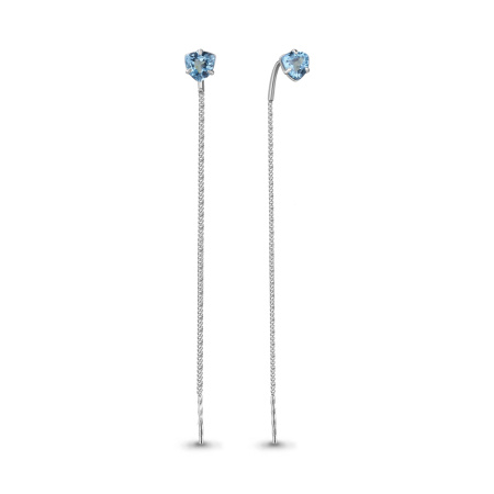 Серьги из серебра с топазами