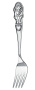 Серебряная вилка детская «Девочка» с чернением