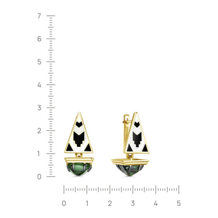 Серьги из серебра с алпанитом в позолоте