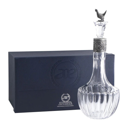 Графин для водки из серебра «Глухарь» с чернением