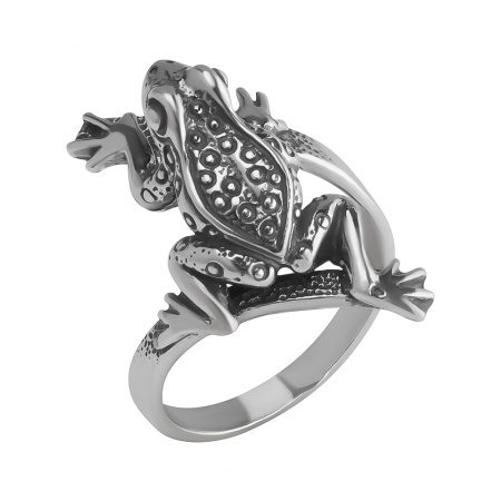 Серебряное кольцо «Лягушка Василиса»