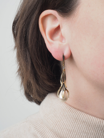 Серьги из серебра «Ар-нуво весна»