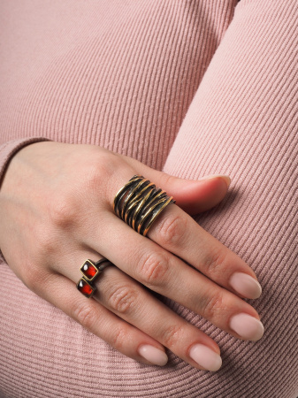 Кольцо из серебра с позолотой