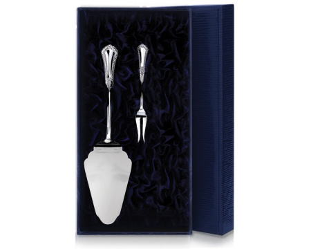 Серебряный набор для десерта «Фаворит» лопатка и вилка для лимона