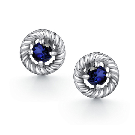 Серьги из серебра с сапфиром