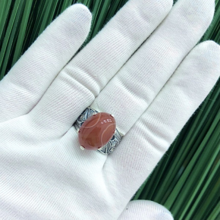 Серебряное кольцо «Маргарита» с агатом