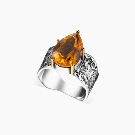 Серебряное кольцо «Медовый Лист»