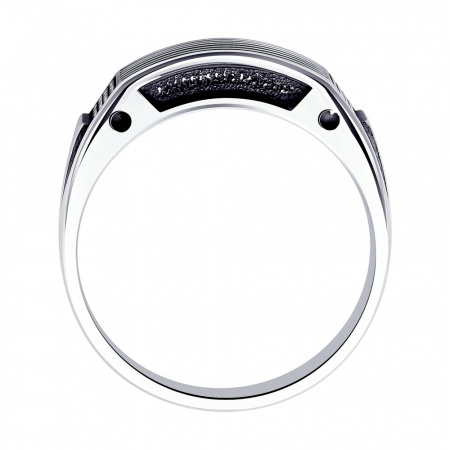 Мужское кольцо из серебра с фианитами