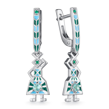 Серьги из серебра с эмалью «Берегиня - Желанница»