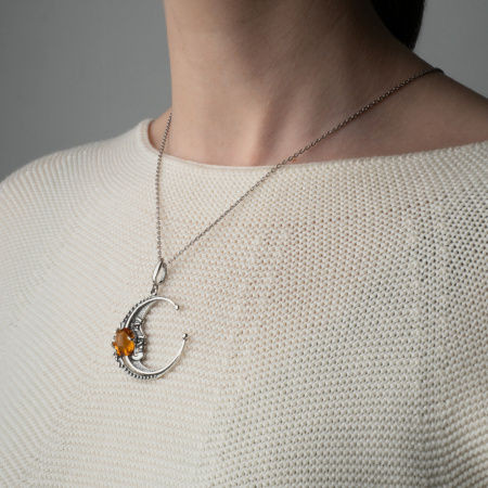Подвеска из серебра с цитрином