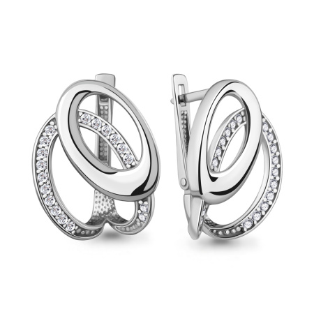 Серьги из серебра с фианитами