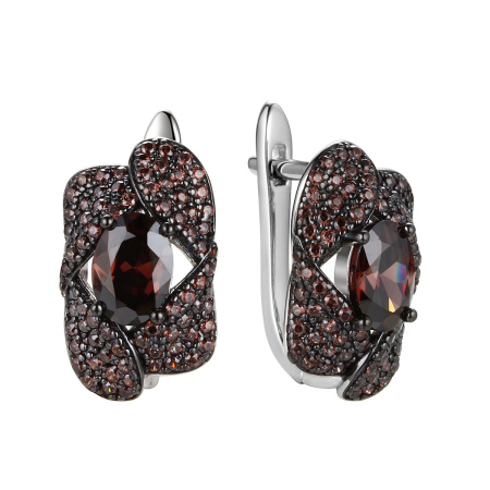 Серьги из серебра с фианитами