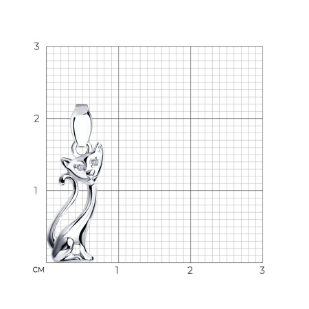Серебряная подвеска с фианитами «Кошка»