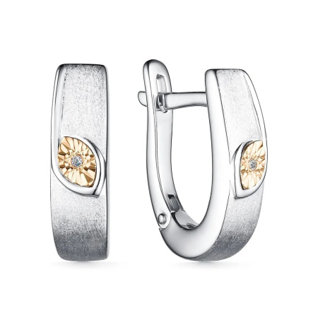 Серьги из серебра с бриллиантом