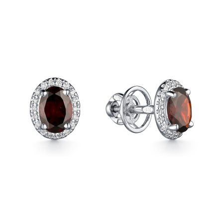 Серьги из серебра с гранатом