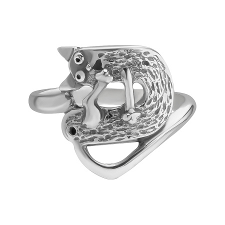 Серебряное кольцо «Кот Крендель»