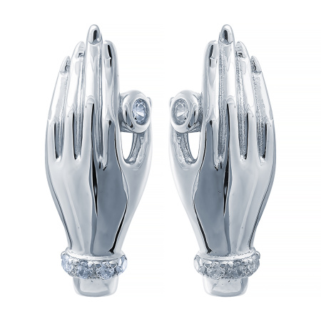 Серебряные серьги с фианитом