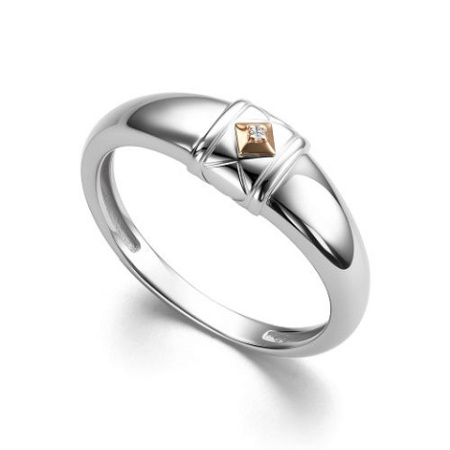 Кольцо из серебра с бриллиантом
