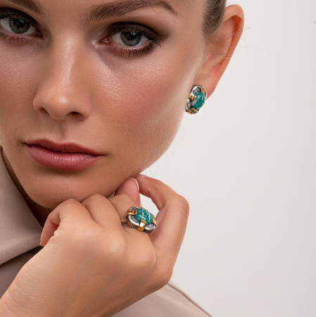 Серебряное кольцо «Песнь Амазонита»