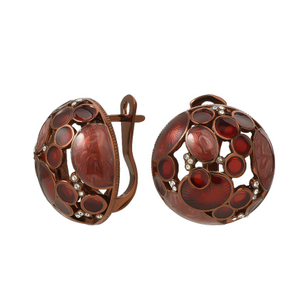 Серебряные серьги «Пузыри» с эмалью