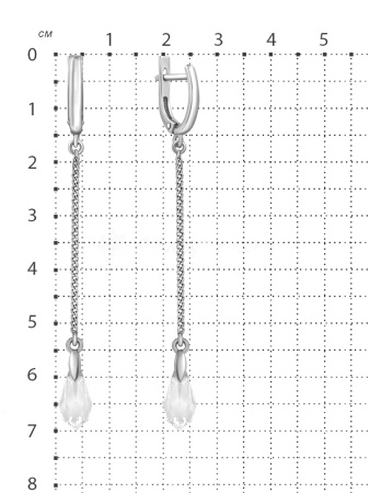 Серьги из серебра с кристаллами Swarovski